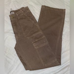 Zara High-rise straight-fit TRF Cargo trousers